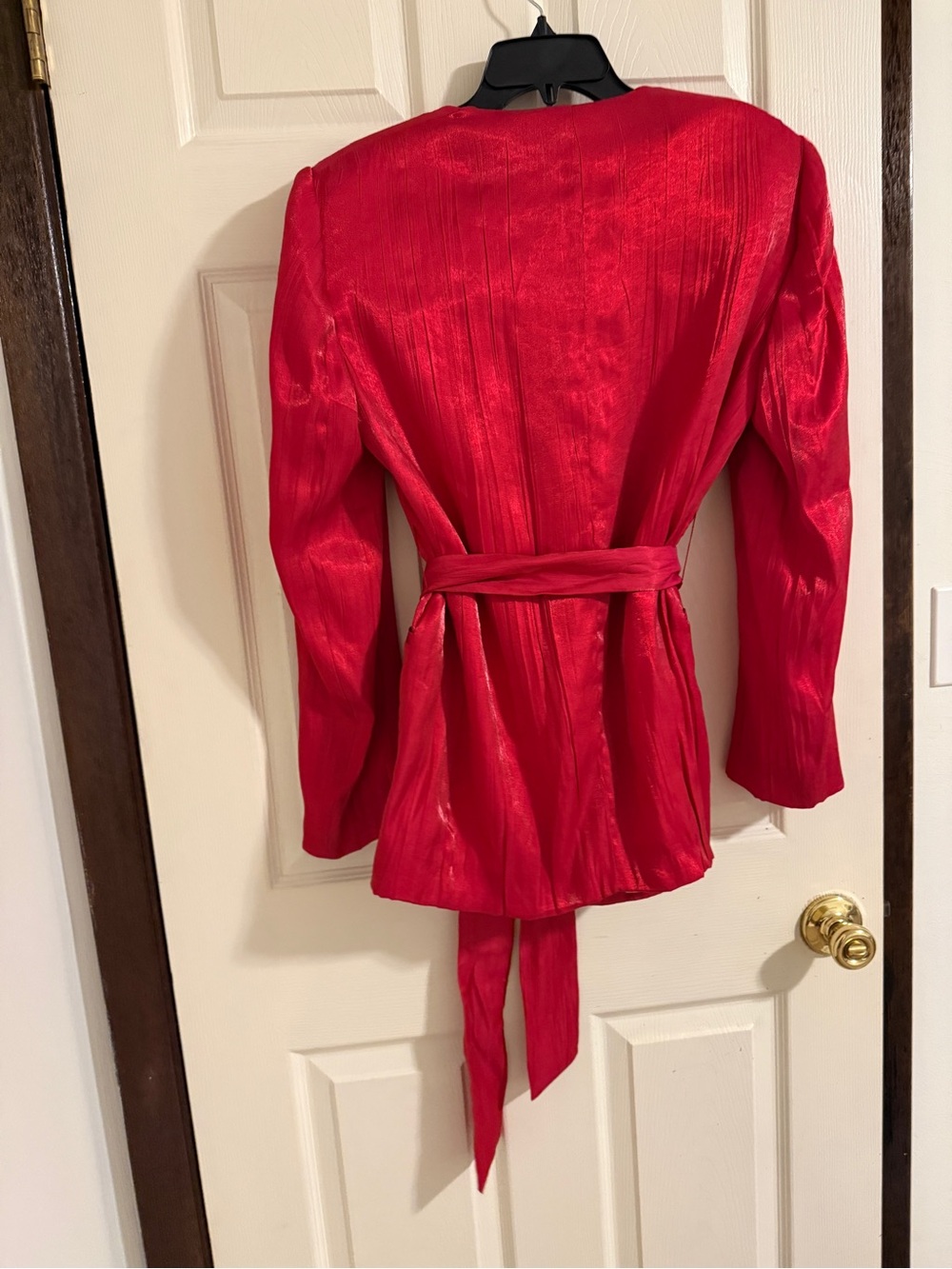 Zara Hot Pink Pleated Tie-Waist Blazer - Picture 7 of 7